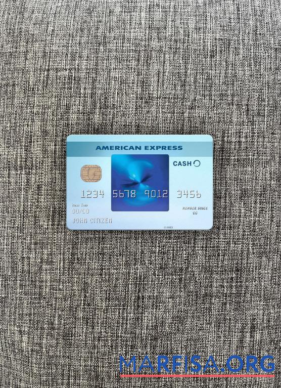 Downloadable USA Commerce bank AMEX blue cash everyday card photolook front example